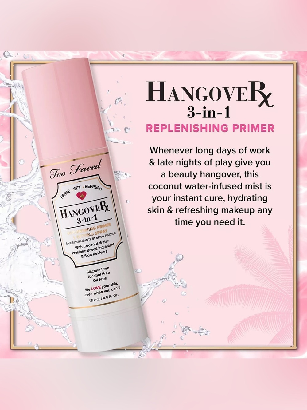 Too Faced Hangover Rx 3-in-1 Replenishing Primer Mist